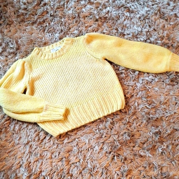 Greylin yellow knit sweater puffy sleeves - Picture 5 of 14